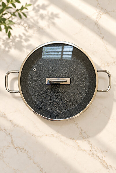 Zest Peakstone Flat Pot 32 cm Gray