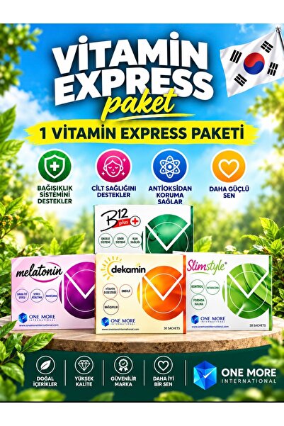One more international Vitamin Pack B12, Dekamin, Melat, Slim Style (4 Produc...