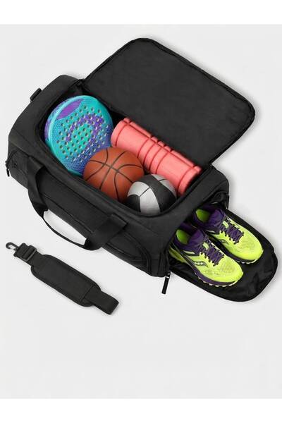 shop Siyah Önü Cepli Ayakkabı Bölmeli Geniş Bavul Seyahat Fitness El Ve Omuz ...