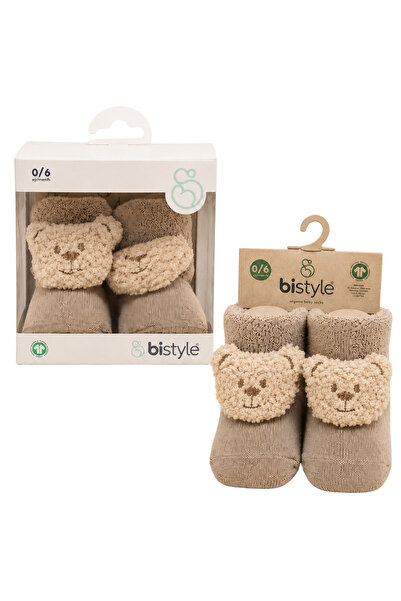 Tekli Havlu Soket Accessory Teddy Kutulu Çorap Kahve