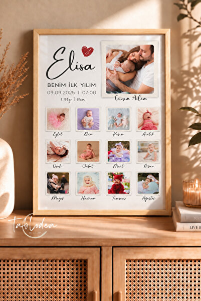 tablodea Pinterest Fotoğraflı Bebek 1 Yaş Anı Tablosu TD Kişiye Özel Tasarım ...