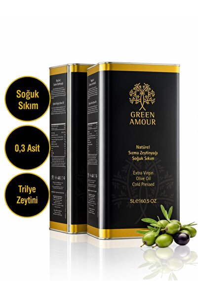 Green Amour 10 Litre (2'Lİ 5LT) 0,3 Asit %100 Naturel Sızma Zeytinyağı