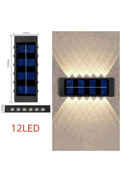 Choice مصباح LED أبيض بـ 12 مصباحًا يعمل بالطاقة الشمسية، مصباح خارجي مزود بم...