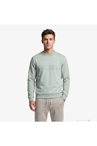BOSS Salbo Erkek Yeşil Sweatshirt