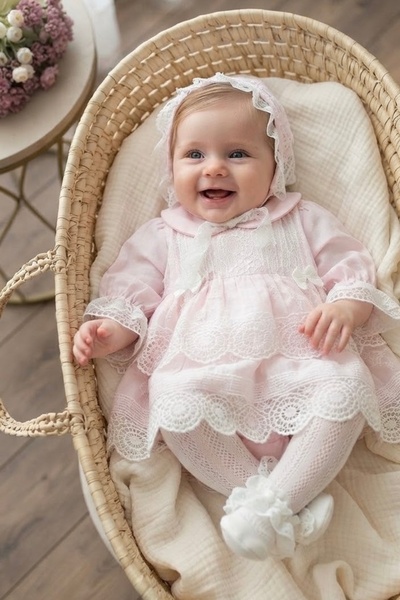Cherub Baby طقم فستان فاخر لحديثي الولادة من طراز ساري للفتيات الصغيرات من ال...