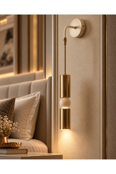 Bozyaka Aydınlatma Petra Dekoratif Modern Tekli GOLD KAPLAMA Duvar Aplik İç M...