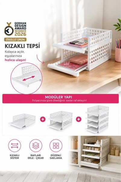 Smartware Smart Shelf Maxi Multi-Purpose Cabinet Organizer with 1 Sliding Drawer