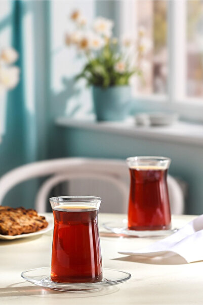 LAV Vera Cam Çay Seti 6 Kişilik 180 ml (6 Çay Bardağı, 6 Çay Tabağı)