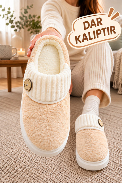 Slipcat Women's Button Detailed, Soft, Plush, Washable Home Slippers, High Th...