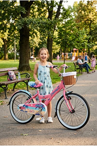 TommyBike 20 Jant Bisiklet Hawaii Hasır Sepetli, Deri Elcikli Çocuk Bisikleti...
