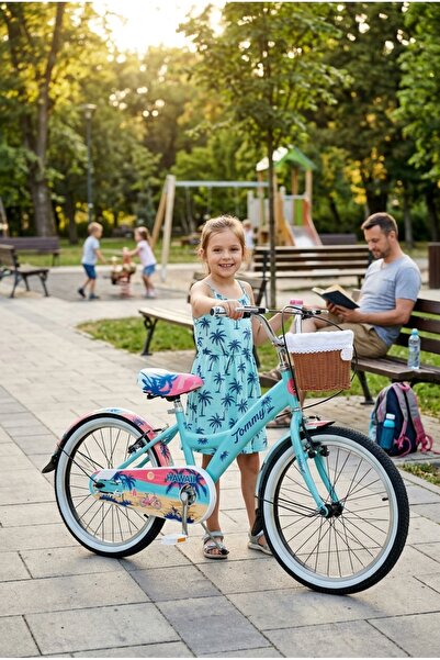 TommyBike 20 Jant Bisiklet Hawaii Hasır Sepetli, Deri Elcikli Çocuk Bisikleti...