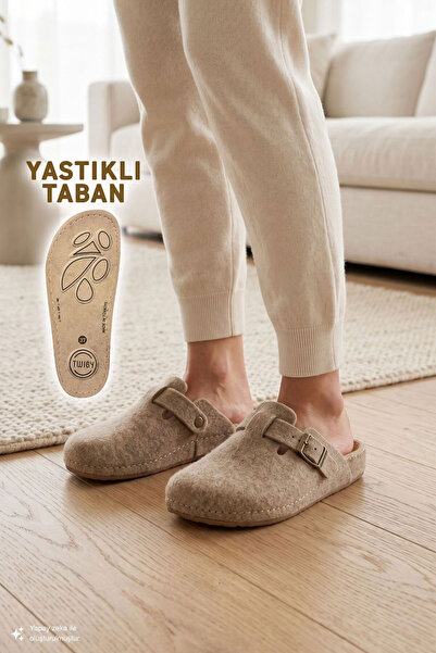 Twigy Tuana Kadın,Garson Boy Ev Terliği Bej 36/40