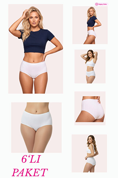 Newlilla 1018 Women's Classic Cut Cotton Plain Bato Panties 6 Pack