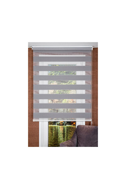 Koçtaş Plus Mikropliseli Zebra Stor Perde Gri