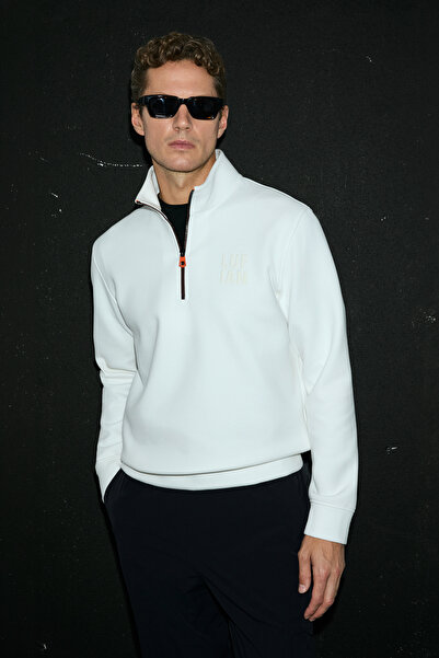 Lufian Chase Erkek Sweatshirt Kırık Beyaz