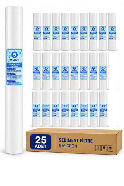 5 Mikron/20 inç 25 Adet Su Filtresi Sediment Filtre Su Arıtma Cihazları
