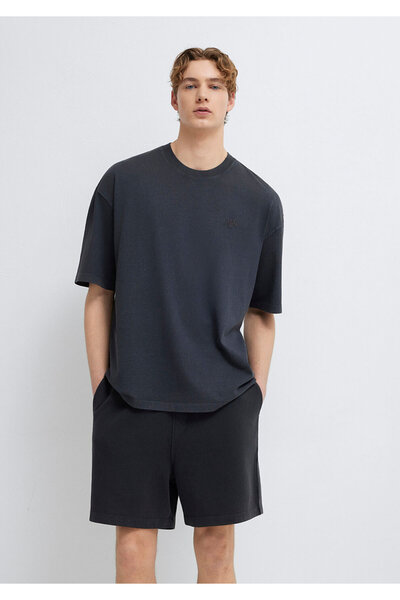 Mavi Mvjns Embroidered Anthracite T-Shirt Oversize / Wide Cut 0613617-80106