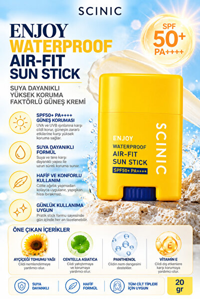 SCINIC Enjoy WaterProof Air-fit Sun Stick Suya Dayanıklı Yüksek Koruma Faktör...