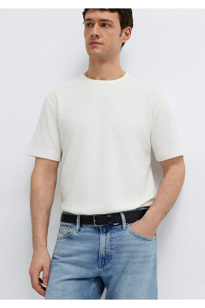 Mavi Ecru Basic T-Shirt Loose Fit / Comfortable Loose Cut 0613315-80194