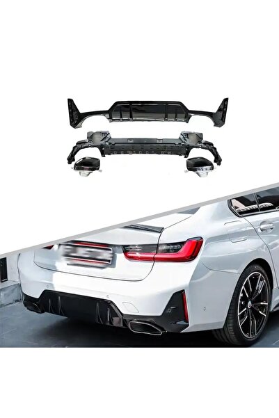 autogp Bmw g20 lci 340 arka tampon difüzörü ve egzoz ucu seti 2022+