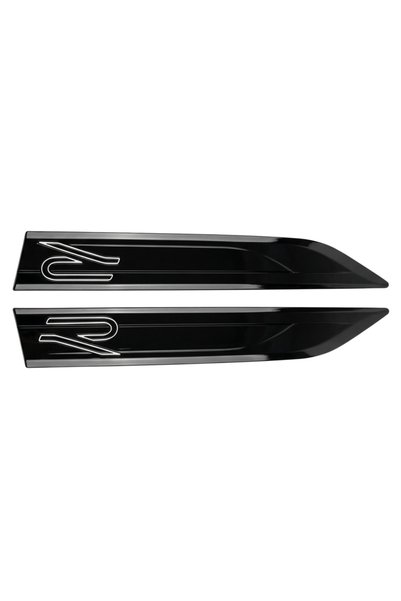 Generic Brand Space R Fender Emblem 2-Pack Black / Yaci182