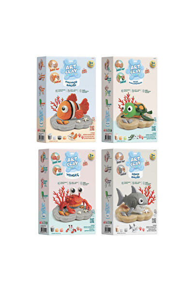 Art Craft 4 'lü Set - Art Clay Deniz Canlıları Süper Hafif Kil // Art Clay Se...