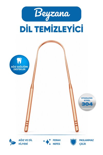 BEYZANA Tongue Cleaner Copper Oral Care Brush Tongue Plaque Removal Tongue Sc...