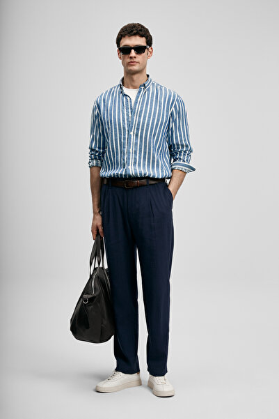 Lufian Kamer Erkek Basic Gömlek Regular Fit Mavi