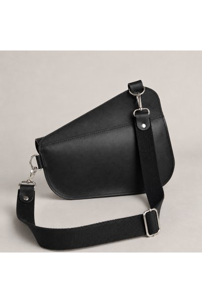 DEER Genuine Leather Saddle Bag – Frisco Leather Cross Shoulder Bag with Magnetic Closure – Black