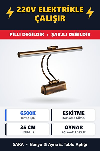 SARA Eskitme Beyaz Işık Banyo Duvar Ayna Tablo Aydınlatması Flüt Aplik Kuğu A...