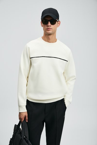 Lufian Cosmo Erkek Sweatshirt Kırık Beyaz