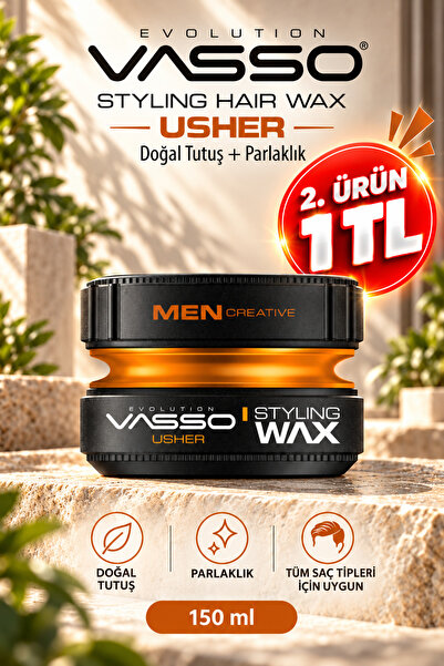 Vasso Men Tüm Saç Tipleri Için 24 Saat Islak Görünüm Ve Güçlü Tutuş Kazandıra...