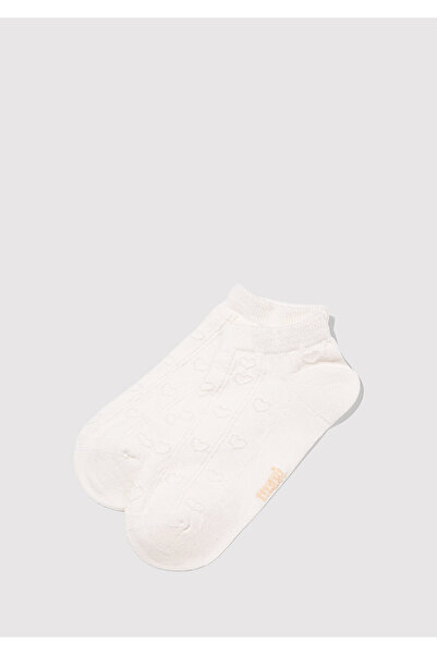 Mavi Heart Detailed Ecru Booties Socks 1913550-620