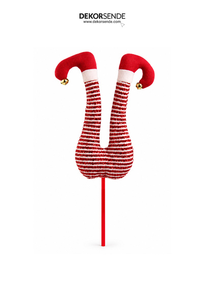 Dekorsende Christmas Ornament Elf Legs Red White 35 cm