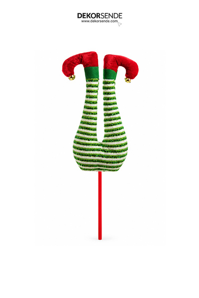 Dekorsende Christmas Ornament Elf Legs Green White 35 cm