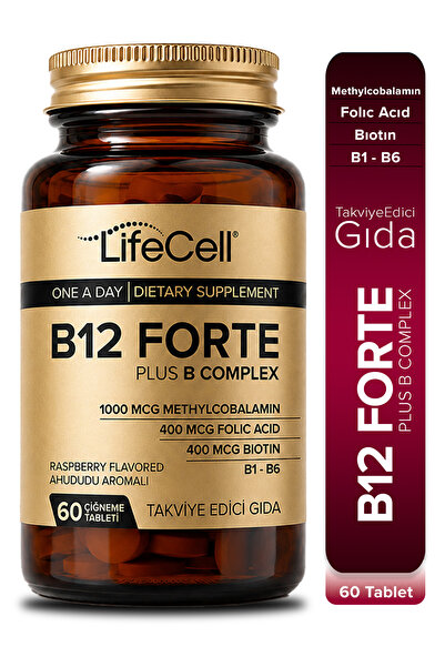 Lifecell Vitamin B12 1000 Mcg Metilkobalamin B Kompleks (60 ÇİĞNEME TABLETİ) ...