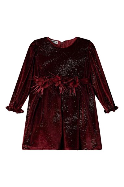 Evita Φόρεμα βελουτέ κορίτσι EBITA 267291 "Velour flowers" μπορντό