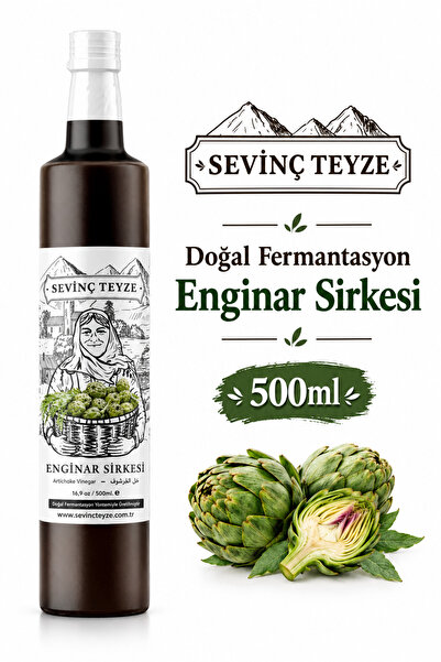 Organik Teyze Sevinç Teyze Enginar Sirkesi 500ml - Doğal Fermantasyon, Katkıs...