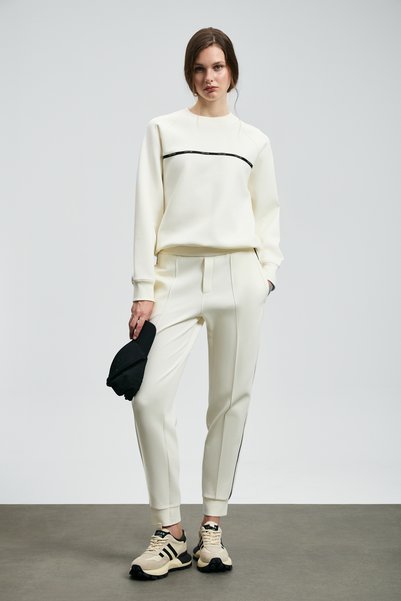 Lufian Cessica Knitted Women's Sweatpants Off-White