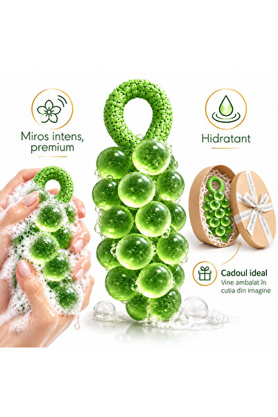 Niru Sapun exfoliant handmade GoSoap™ - in forma de ciorchine de struguri, cu...