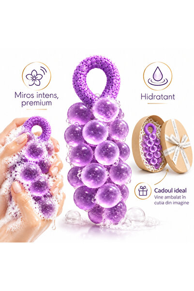 Niru Sapun exfoliant handmade GoSoap™ - in forma de ciorchine de struguri, cu...