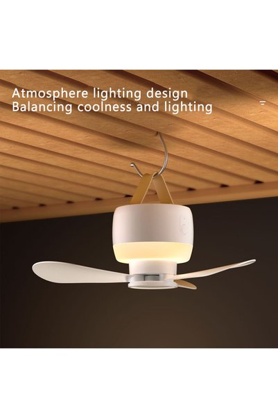 Choice WHITE LED Light With Fan Portable Silent Ceiling Fans Light Rechargeab...