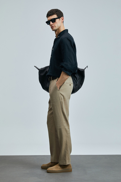 Lufian Tom Smart Erkek Chino Pantolon Slim Fit Deve Tüyü