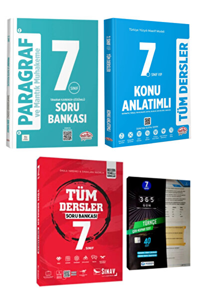 Editör Yayınevi 7. Sınıf Paragraf ve Mantık Muhakeme Soru Bankası+Tüm Dersler...