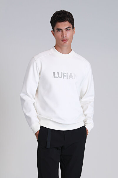 Lufian Luther Erkek Sweatshirt Kırık Beyaz