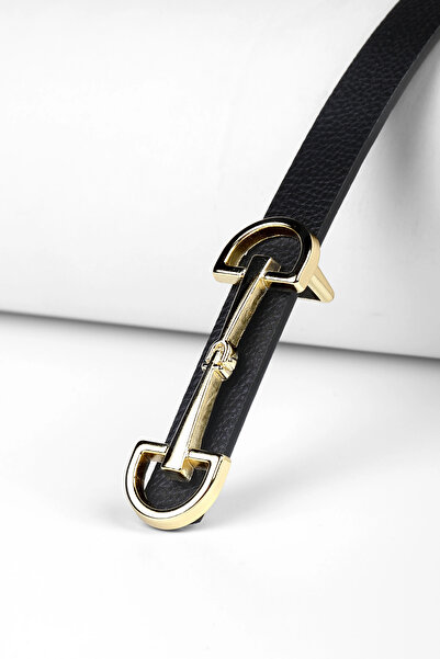 marisha Special Gold Buckle Black Women's Belt, Trouser Belt, Shirt Belt, Coa...
