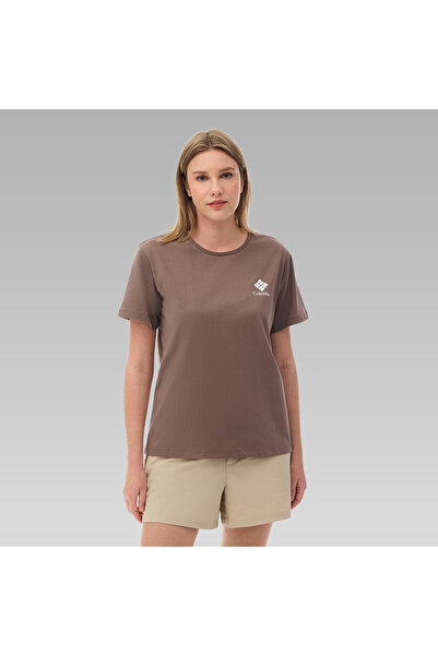 Columbia Women's Brown Cs0316 Csc W Stacked Mini Gem Logo Tshirt 9220131-254