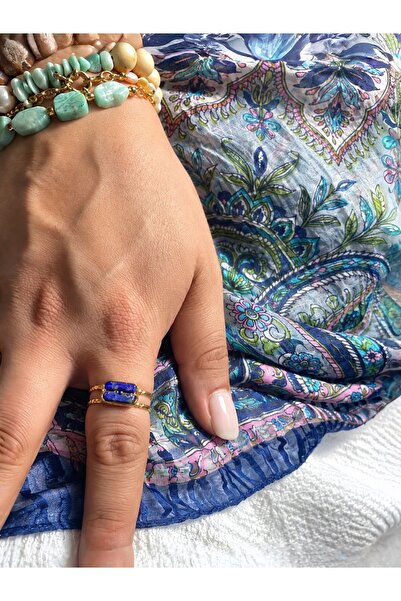 Genel Markalar DİELNA | AETHER RINGS | LAPİS LAZULİ DOĞAL TAŞLI KADIN YÜZÜĞÜ