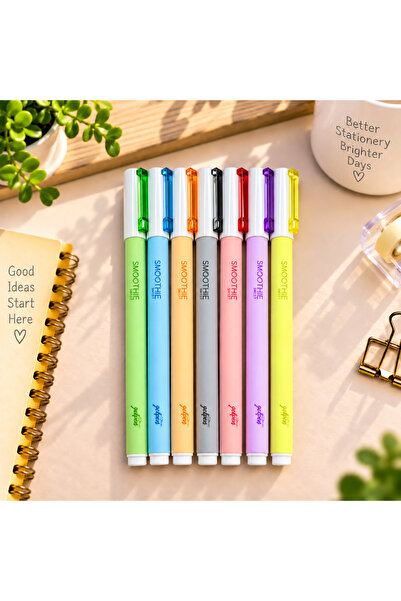 PickyTidy 7'li Jel Kalem Seti Pastel Renkli Jel Kalem Renkli Yazı Kalemi