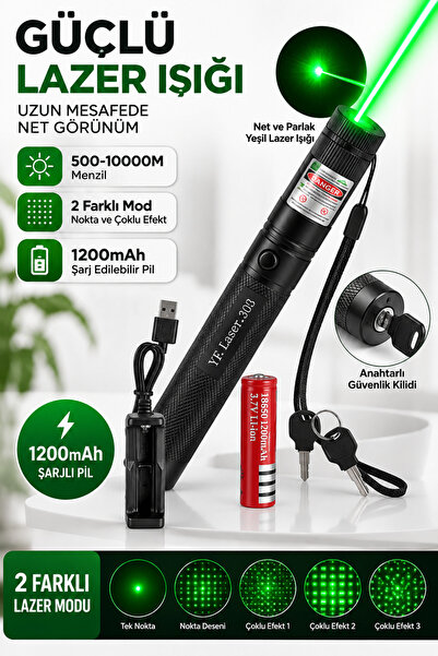 Point Turbo X Yeşil Şarjlı Lazer Pil Anahtar - Uzun Menzilli, Güçlü Ve Çoklu ...